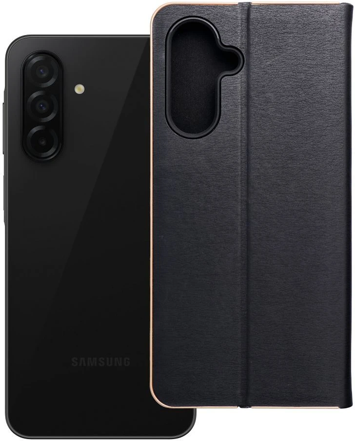 Dėklas Oem LUNA Book Gold skirtas Samsung Galaxy A26 5G juodos spalvos