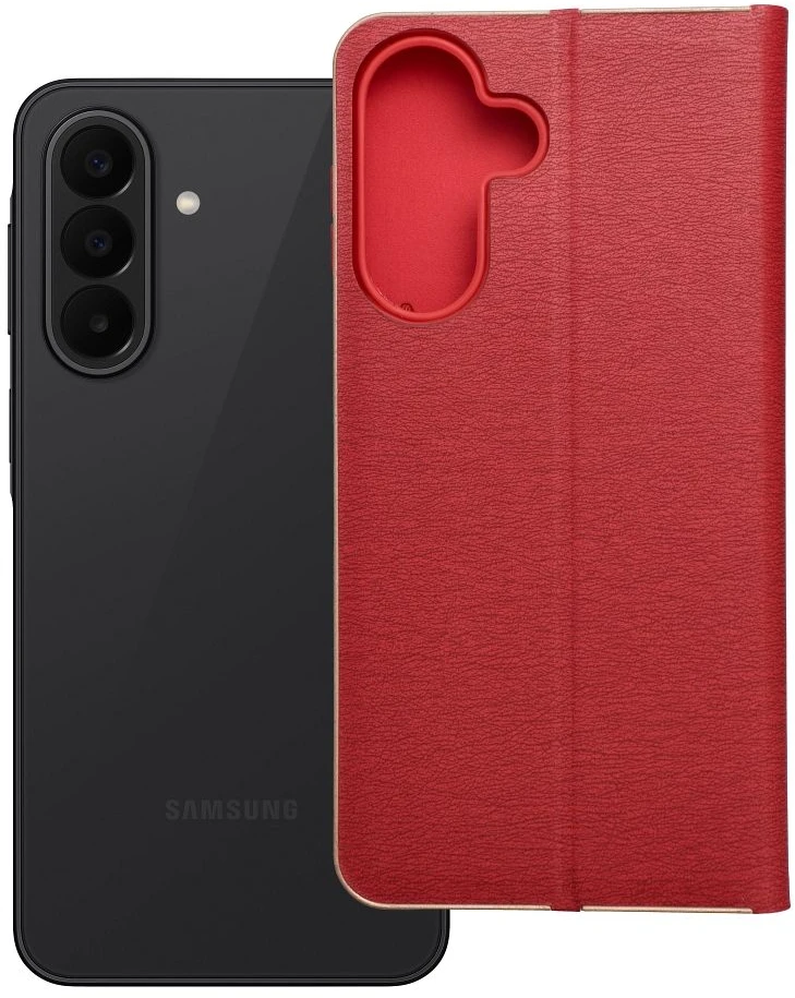 Oem Dėklas su klapką na Samsung A27 Luna Book Gold raudona
