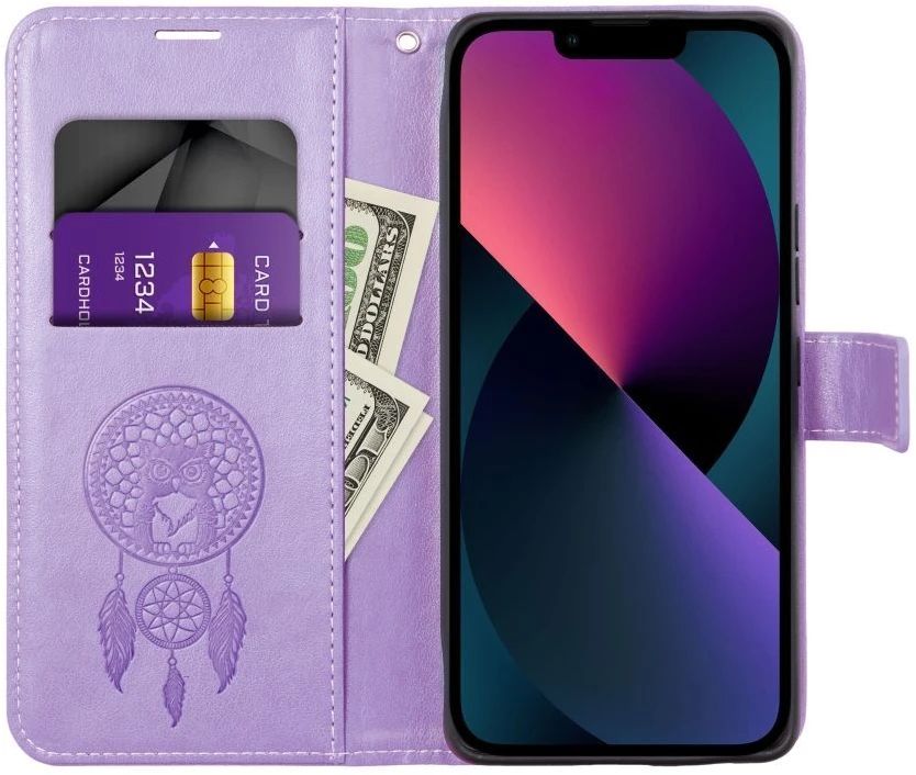 Oem Samsung A27 Mezzo Book Dreamcatcher atverčiamas dėklas violetinis