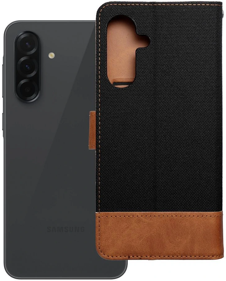 Dėklas Oem JEANS Book skirtas Samsung Galaxy A36 5G juodos spalvos