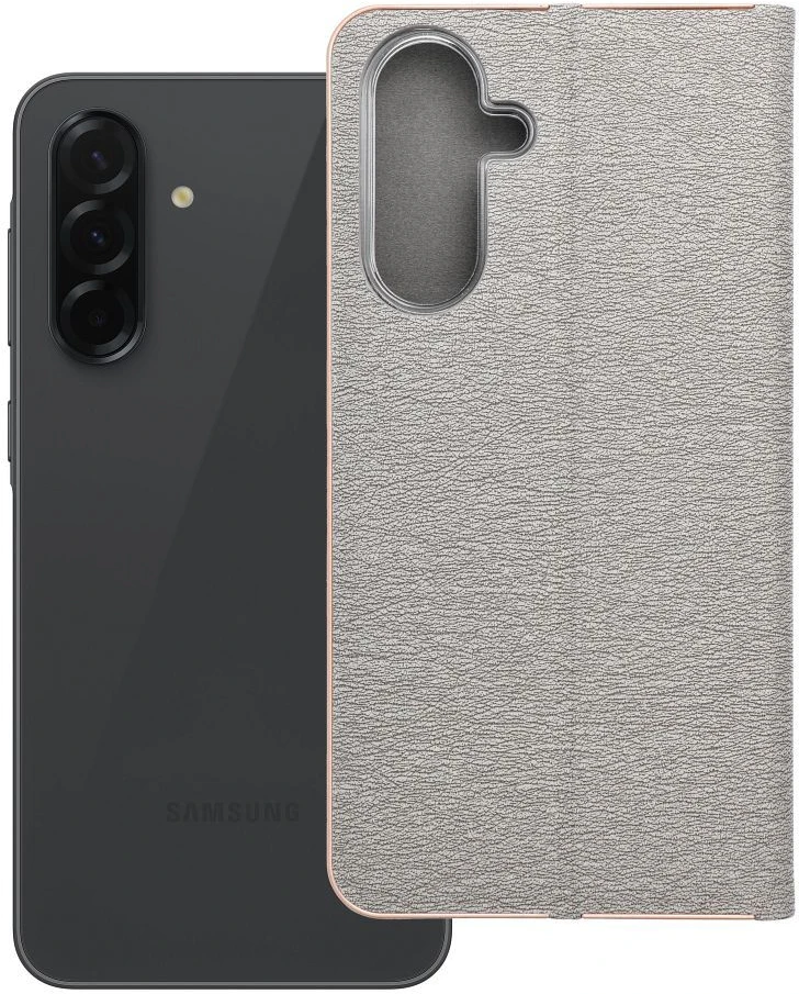Dėklas Oem LUNA Book Gold skirtas Samsung Galaxy A36 5G sidabro spalvos