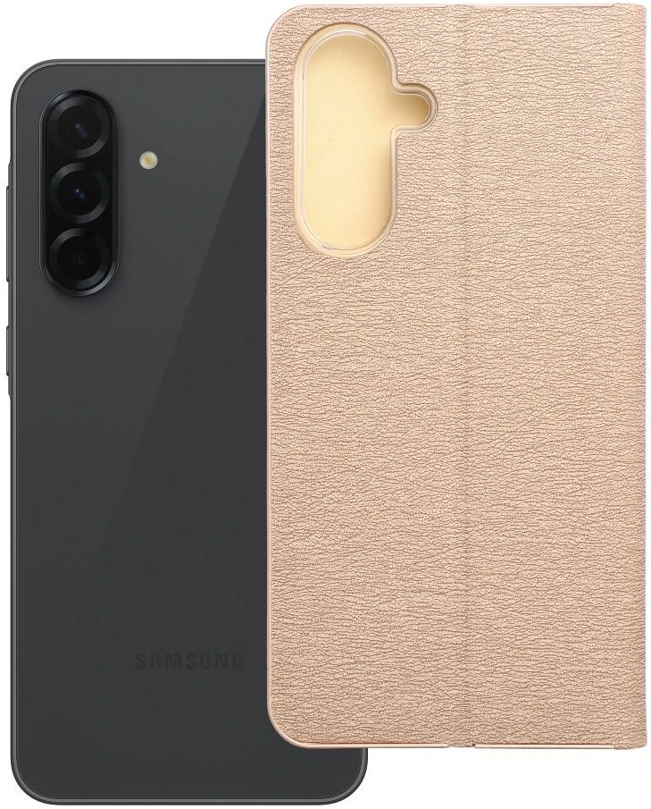 Dėklas Oem LUNA Book Gold skirtas Samsung Galaxy A36 5G aukso spalvos