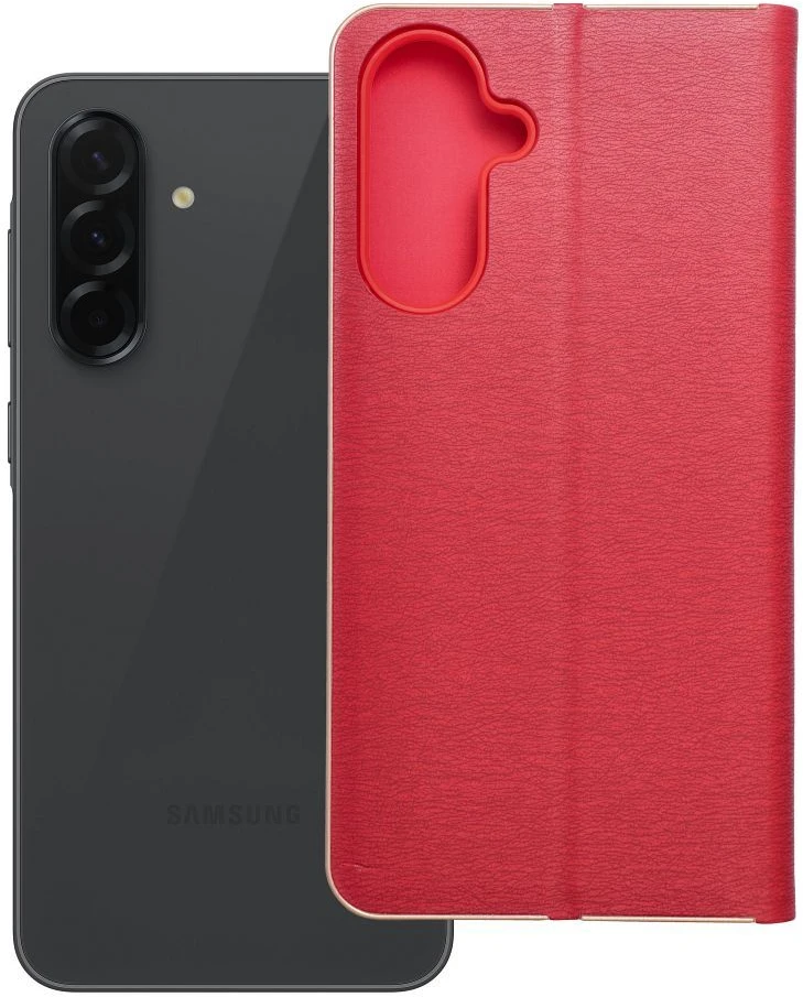 Dėklas Oem LUNA Book Gold skirtas Samsung Galaxy A36 5G raudonas