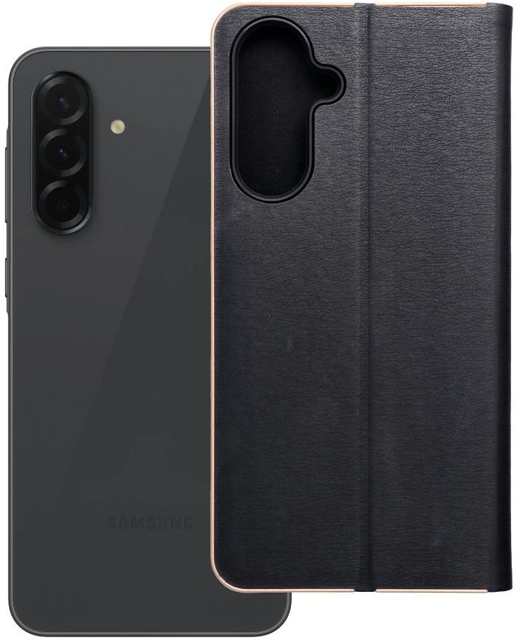 Dėklas Oem LUNA Book Gold skirtas Samsung Galaxy A36 5G juodos spalvos