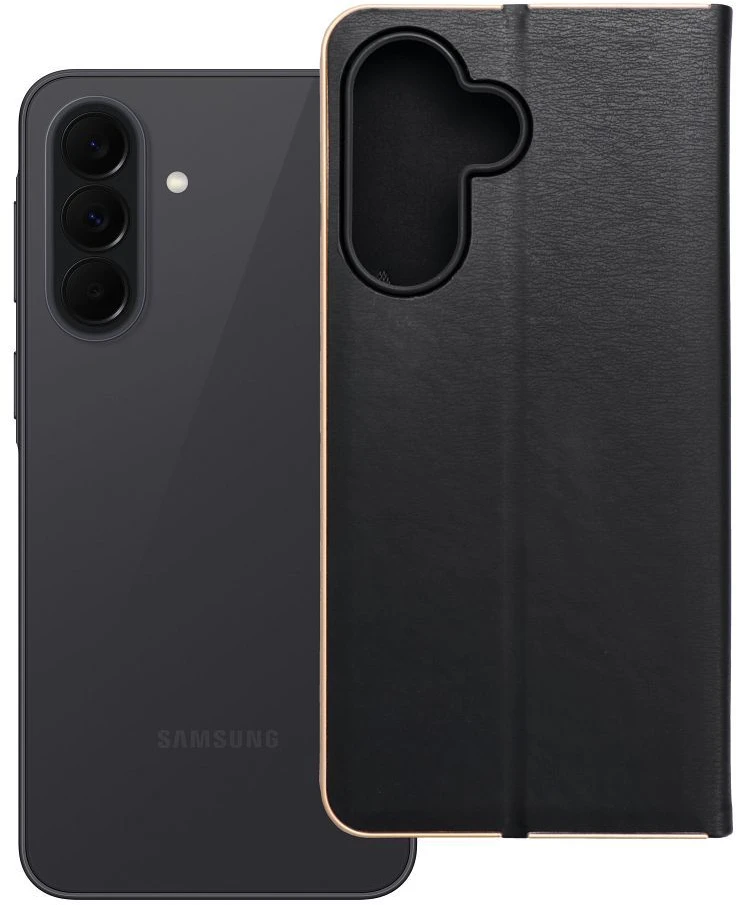 Oem Dėklas su klapką na Samsung A37 5G Luna Book Gold juoda