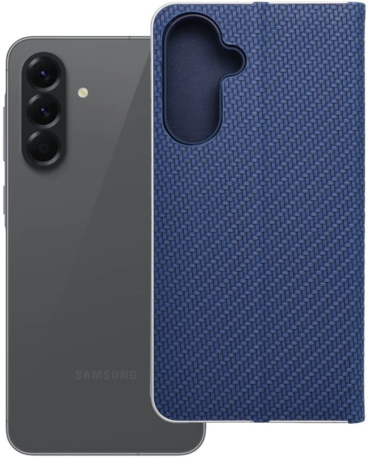 Dėklas Oem LUNA Book Carbon skirtas Samsung Galaxy A56 5G mėlynos spalvos
