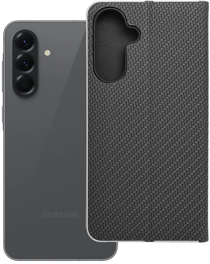 Dėklas Forcell Oem LUNA Book Carbon skirtas Samsung Galaxy A56 5G juodos spalvos