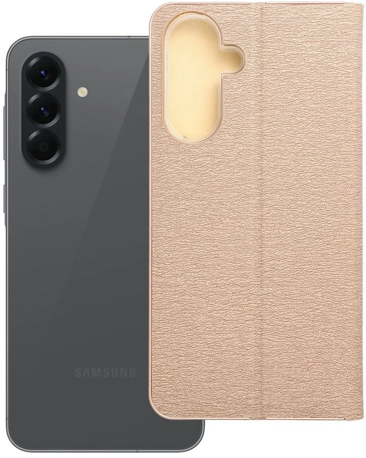 Dėklas Oem LUNA Book Gold skirtas Samsung Galaxy A56 5G aukso spalvos