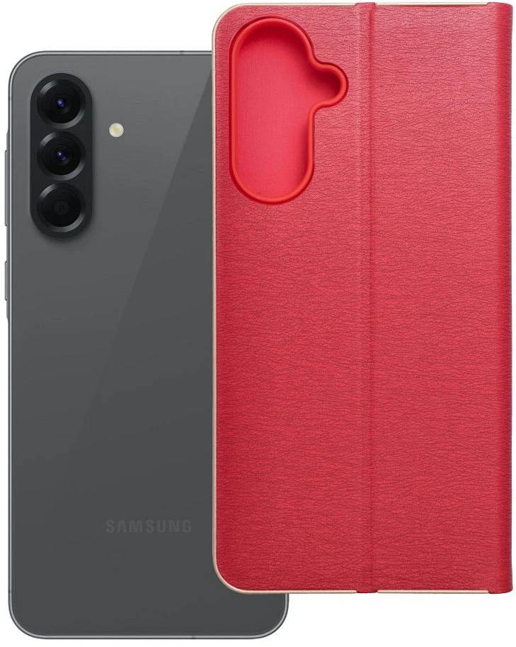 Dėklas Oem LUNA Book Gold skirtas Samsung Galaxy A56 5G raudonas