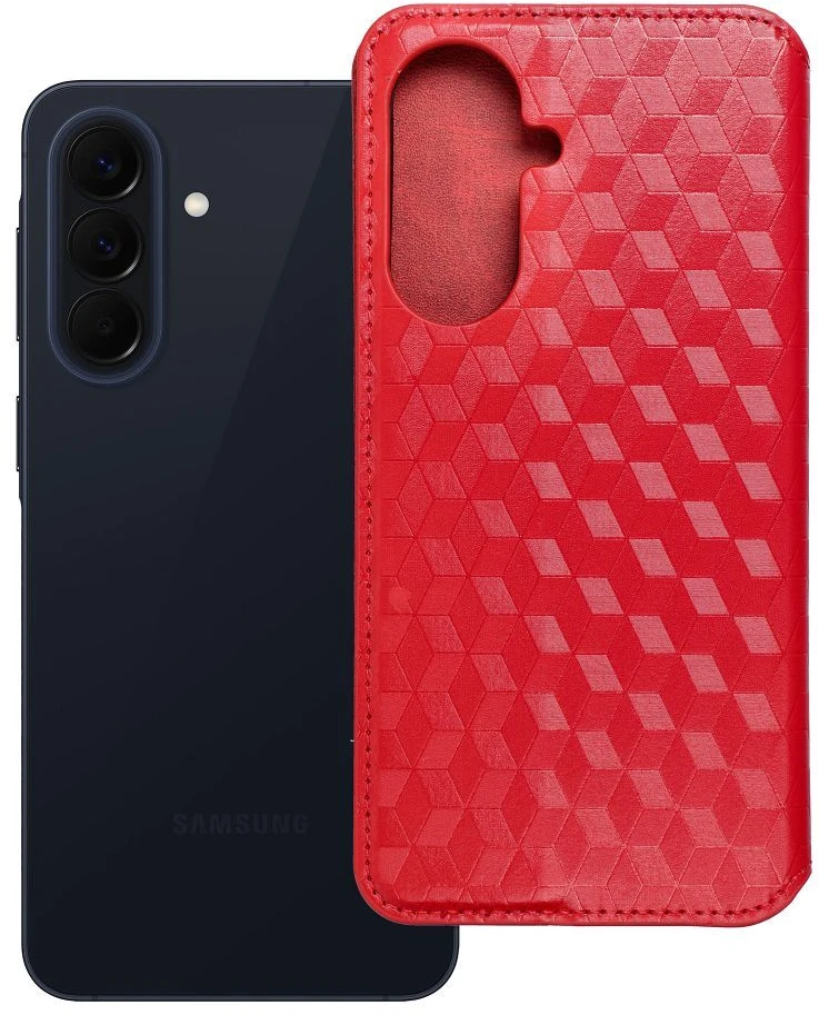 Oem Dėklas su klapką na Samsung A57 5G Cubic Book raudona