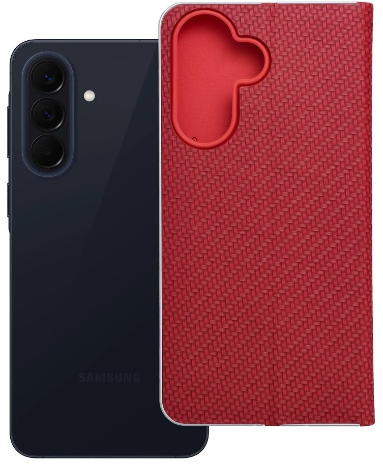 Oem Dėklas su klapką na Samsung A57 5G Luna Book Carbon raudona
