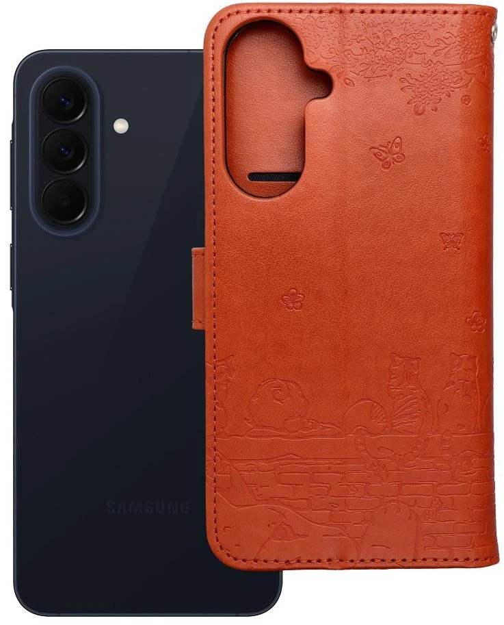 Oem Dėklas su klapką na Samsung A57 5G Mezzo Book koty ruda