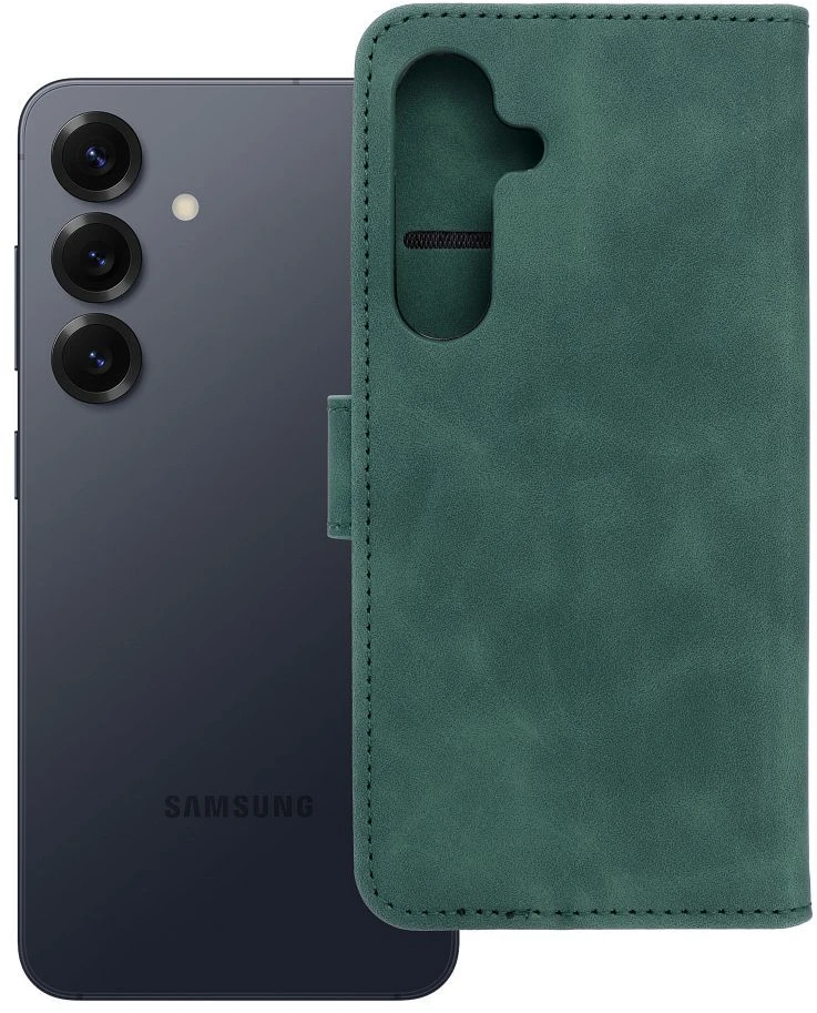 Oem TENDER Book Dėklas skirtas Samsung Galaxy S25 žalios spalvos