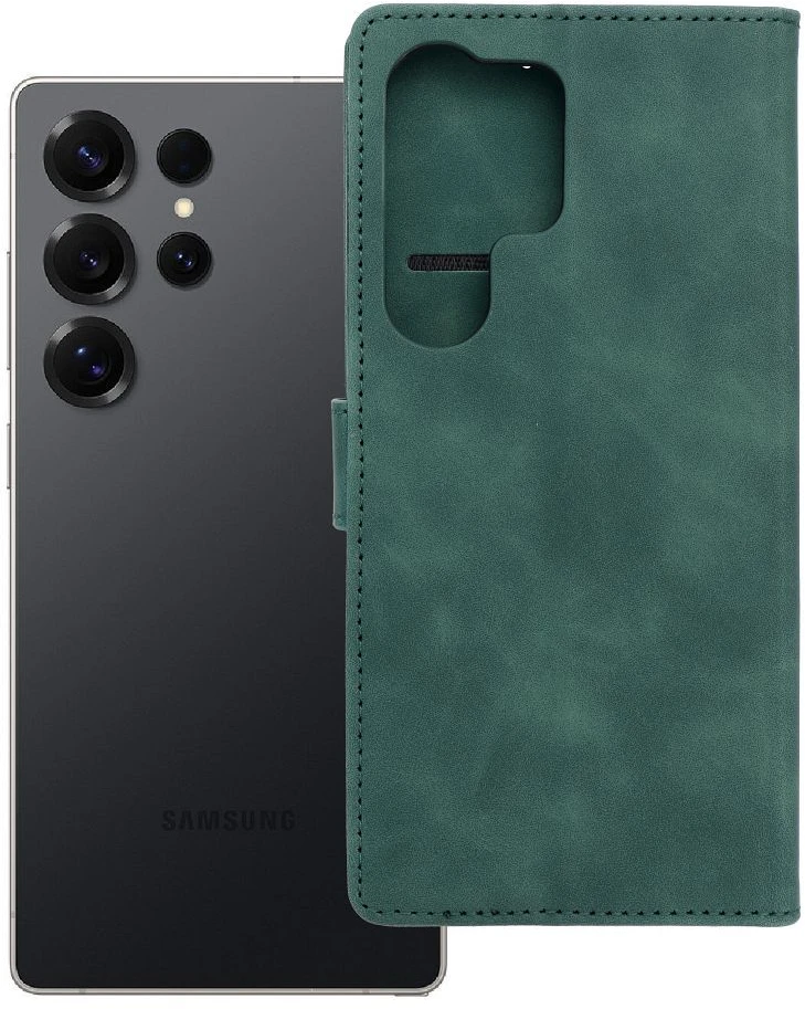 Oem TENDER Book Dėklas skirtas Samsung Galaxy S25 Ultra žalios spalvos