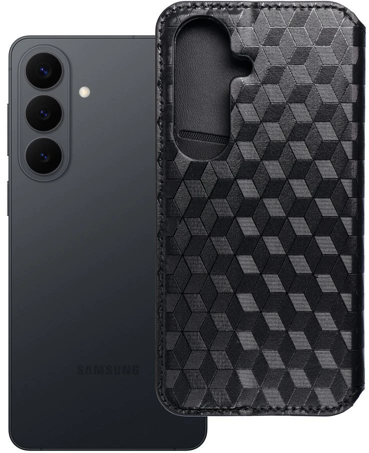 Oem Dėklas su klapką na Samsung S26 Cubic Book juoda