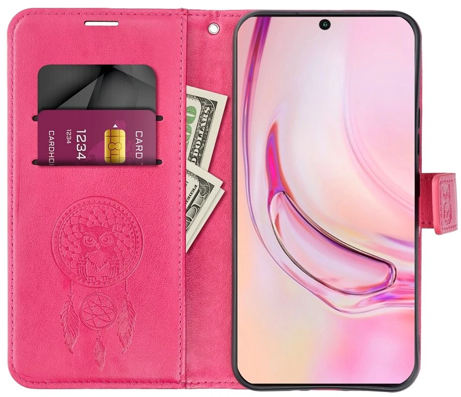 Oem Dėklas su klapką na Samsung S26 FE Mezzo Book łapacz snów magenta
