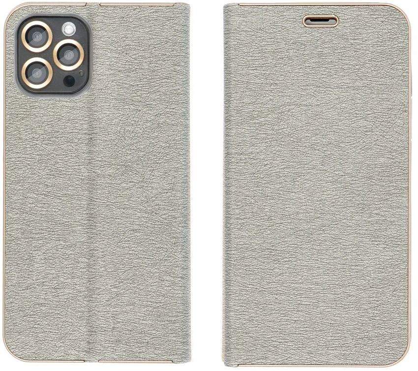 Oem Dėklas su klapką na Xiaomi Redmi 17 4G / 17 5G EU Luna Book Gold Sidabrinė