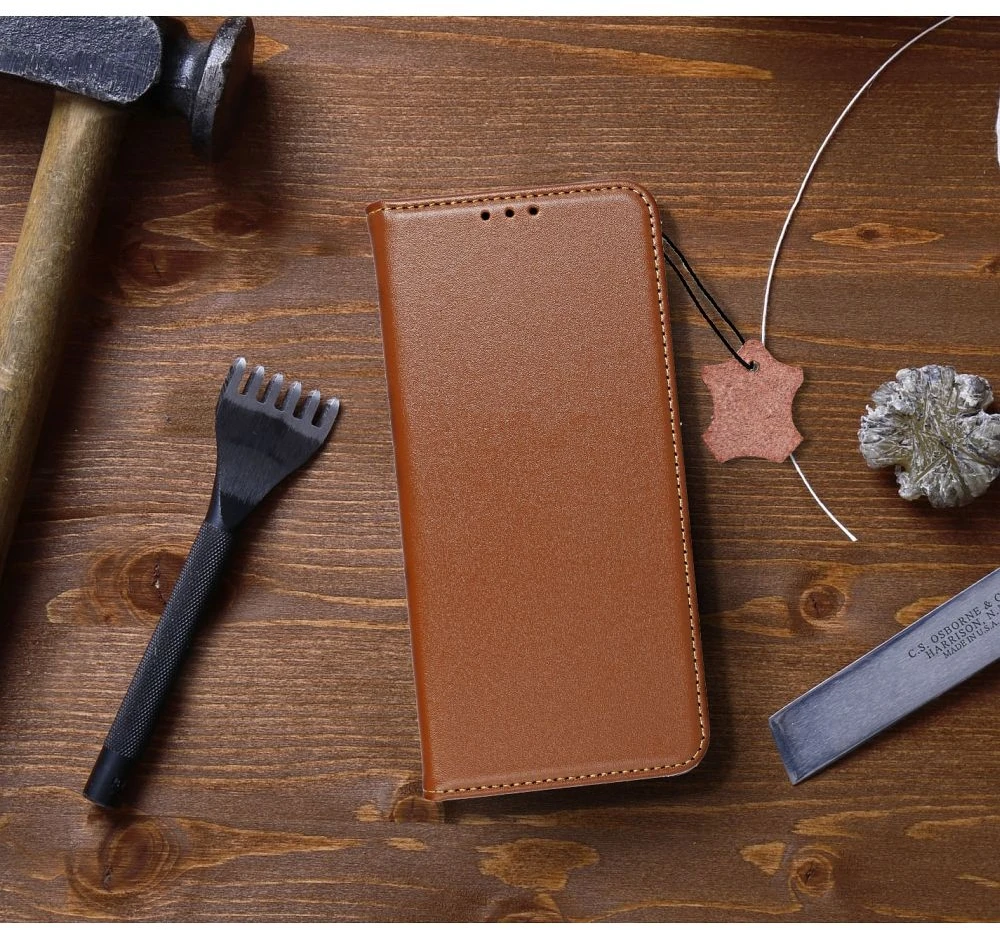 Oem Dėklas su klapką na Xiaomi Redmi 17C Smart Pro Book skórzane ruda