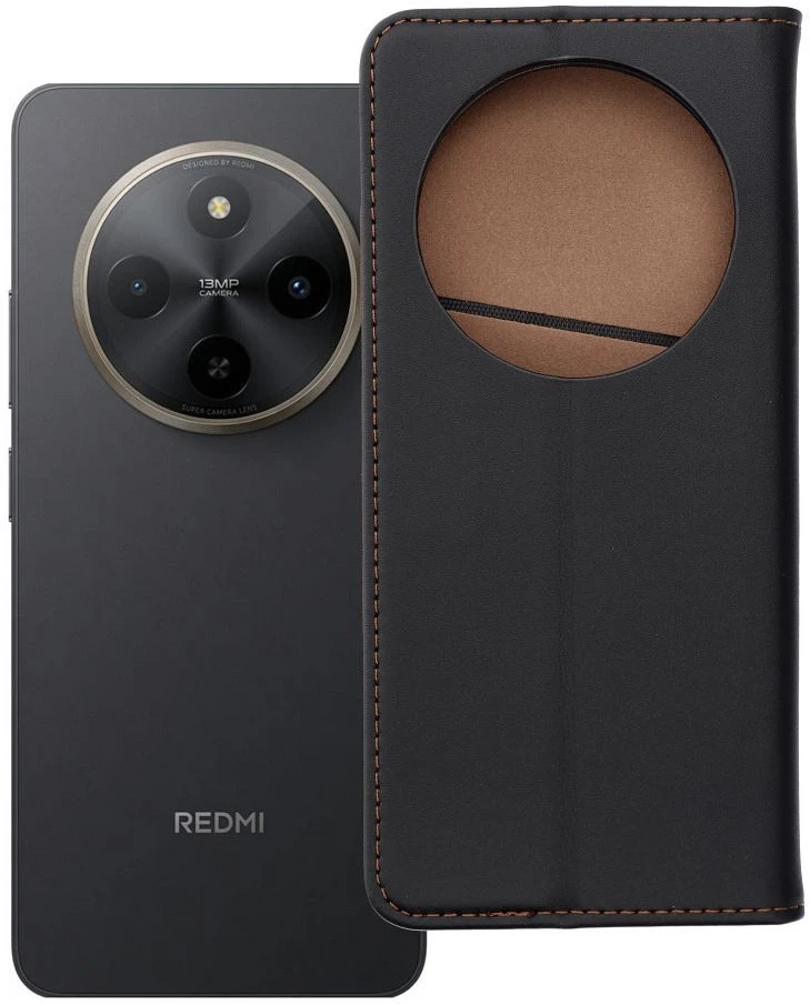Oem Dėklas su klapčiu Xiaomi Redmi 17C Smart Pro Book odinis juodas