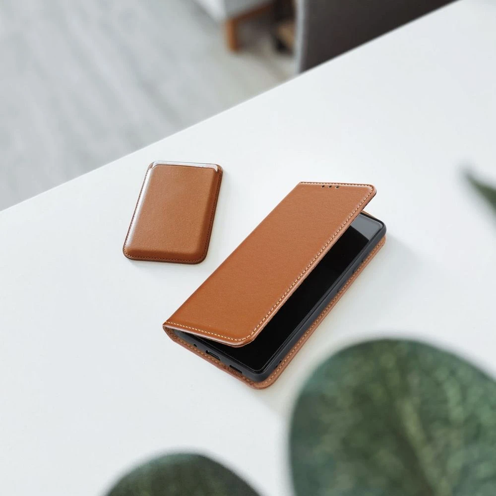 Oem Dėklas su klapką na Xiaomi Redmi 17C Smart Pro Book skórzane ruda