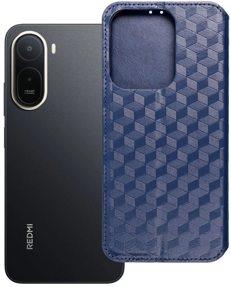 Oem Dėklas su klapką na Xiaomi Redmi A7 PRO Cubic Book mėlyna