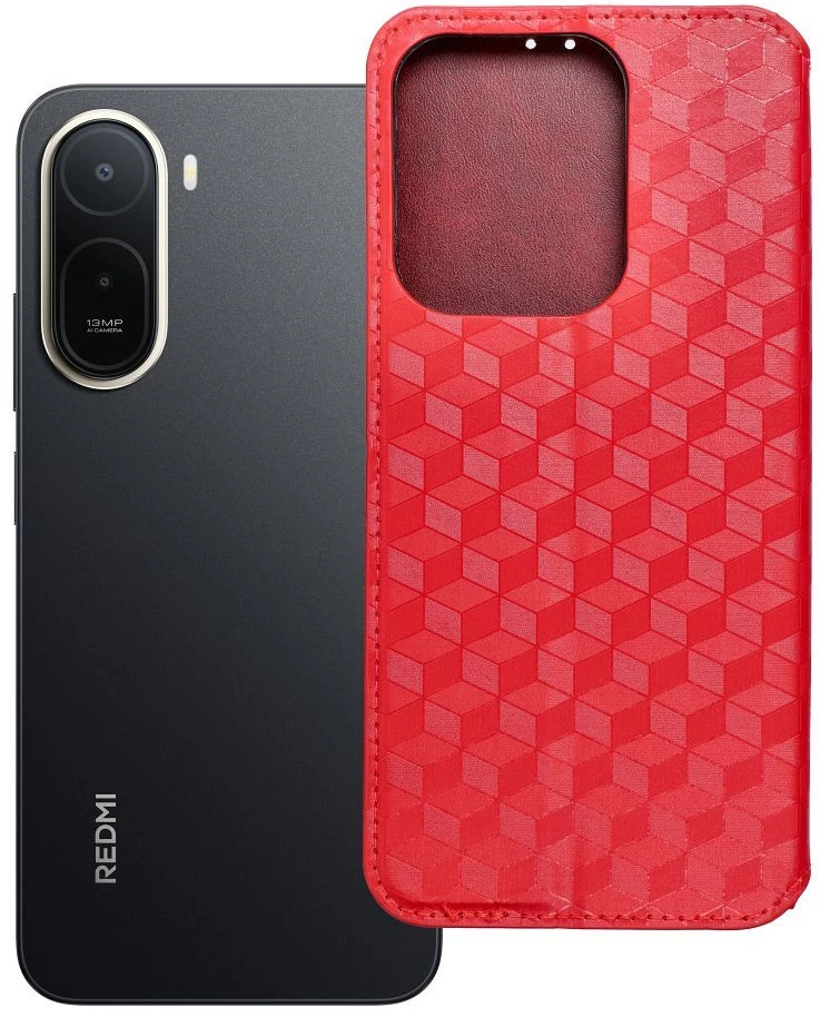 Oem Dėklas su klapką na Xiaomi Redmi A7 PRO Cubic Book raudona