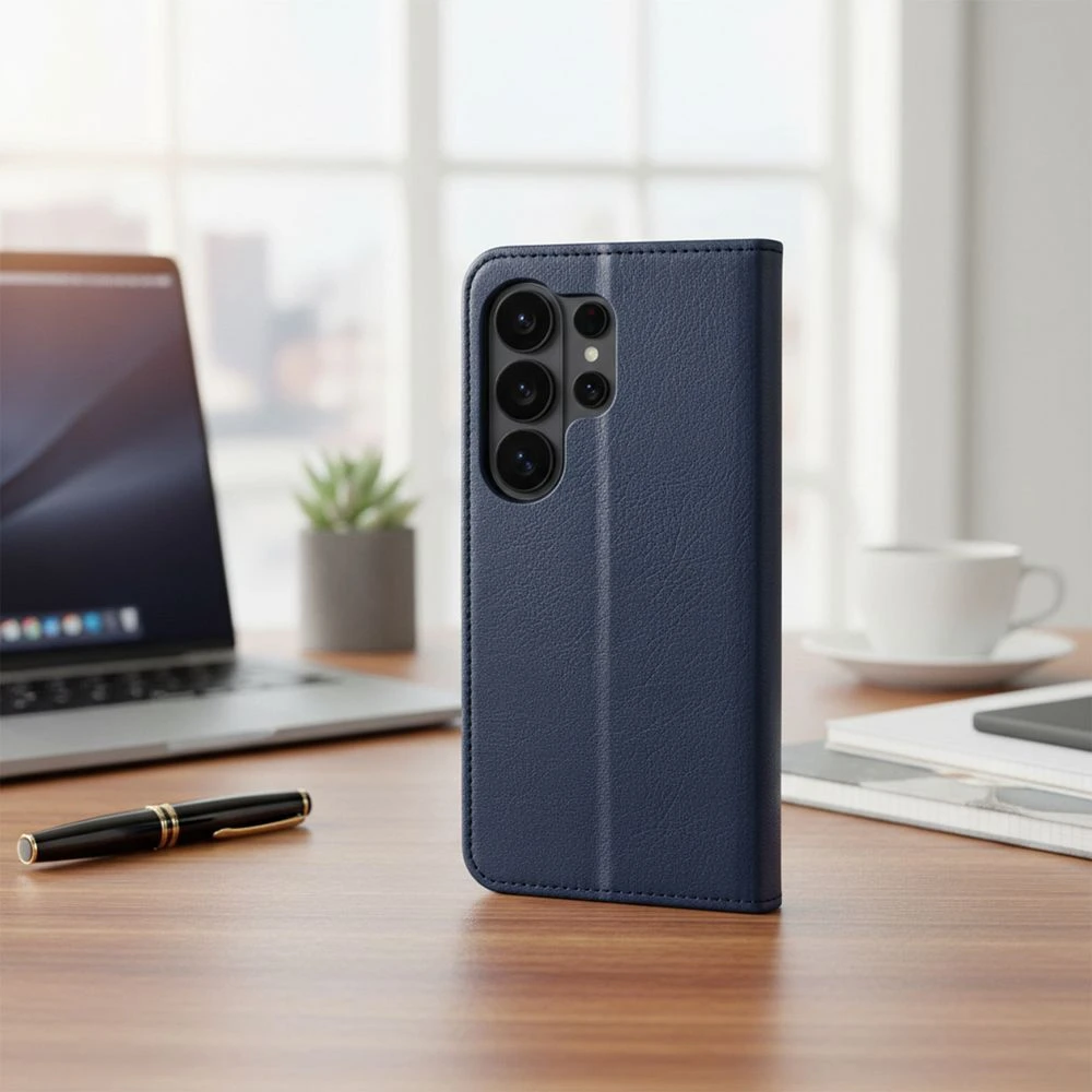 Oem „Xiaomi Redmi A7 PRO Split Book“ dėklas tamsiai mėlynos ir kreminės spalvos