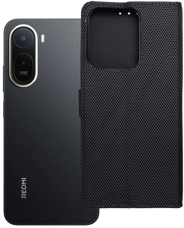 Oem Dėklas su dangteliu Xiaomi Redmi A7 PRO 4Card RFID apsaugantis nuo vagystės tech fabric juodas
