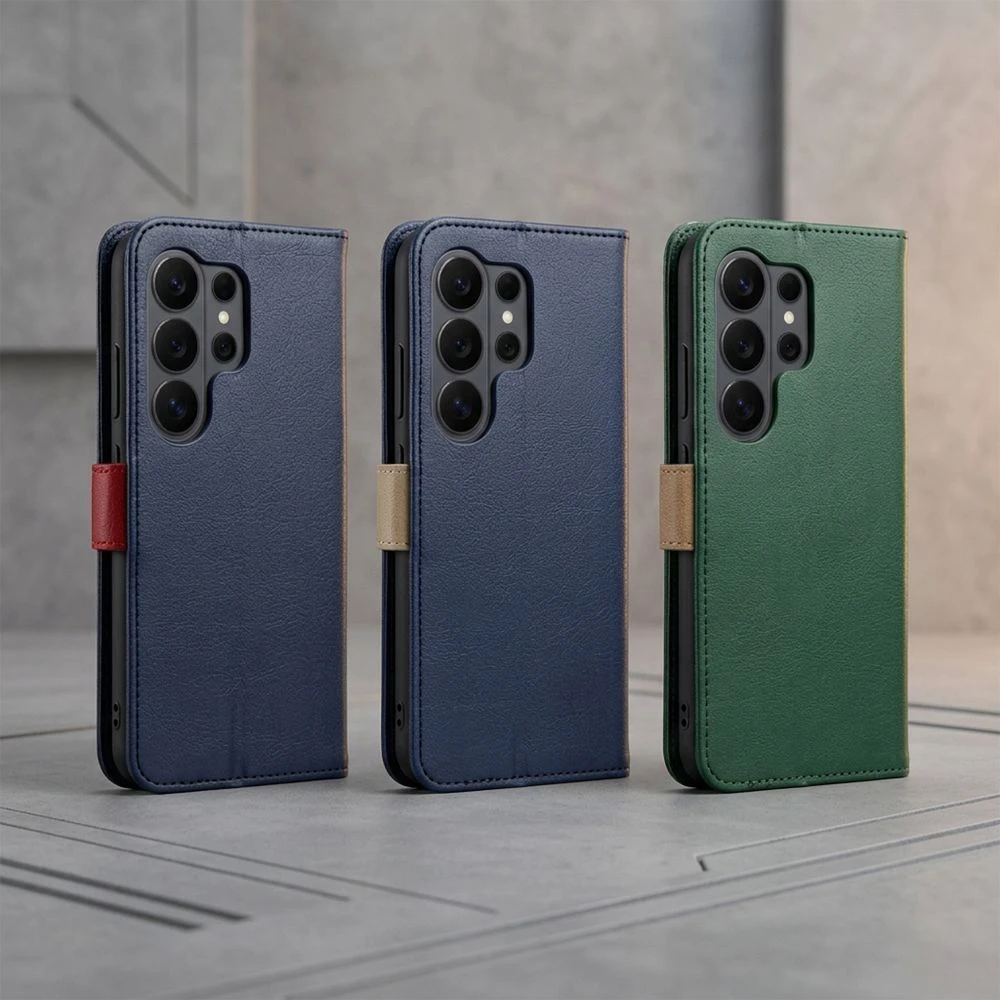 Oem „Xiaomi Redmi A7 PRO Split Book“ dėklas tamsiai mėlynos ir kreminės spalvos