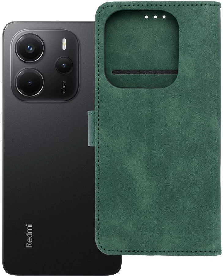 Oem TENDER Book dėklas skirtas Xiaomi Redmi Note 14 5G žalios spalvos