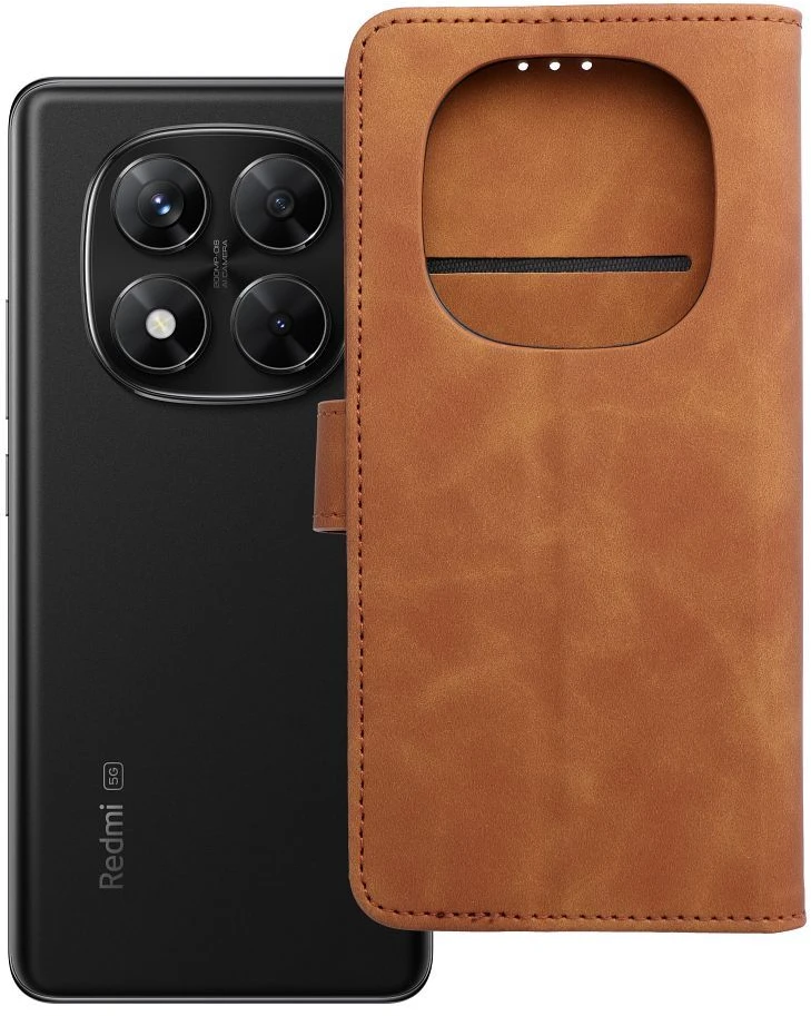 Oem TENDER Book Dėklas skirtas Xiaomi Redmi Note 14 PRO 5G / 14 PRO PLUS 5G rudos spalvos