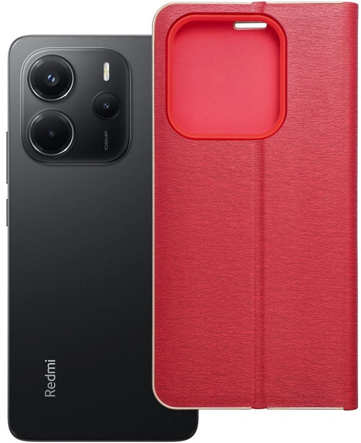 Dėklas Oem LUNA Book Gold skirtas Xiaomi Redmi Note 14 5G red