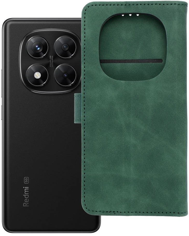 Oem TENDER Book Dėklas skirtas Xiaomi Redmi Note 14 PRO 5G / 14 PRO PLUS 5G žalios spalvos