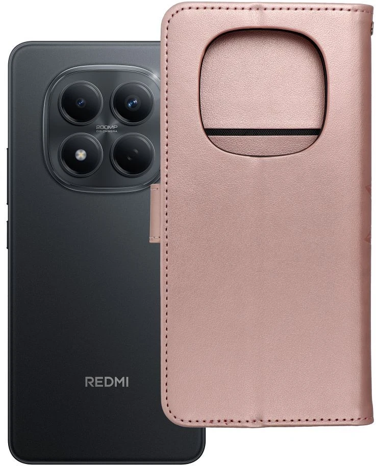 Oem MEZZO Book dėklas skirtas Xiaomi Redmi Note 14 PRO 4G mandala rose auksinis