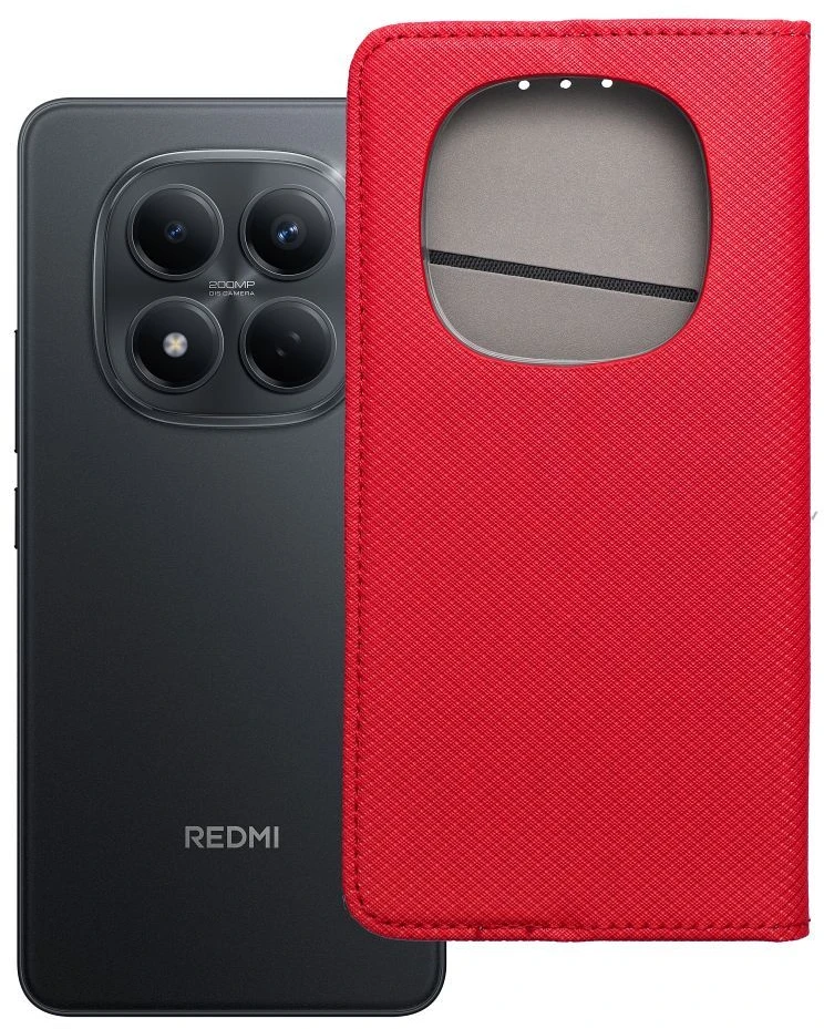 Oem Dėklas su klapką Xiaomi Redmi NOTE 15 5G Smart Case Book raudona