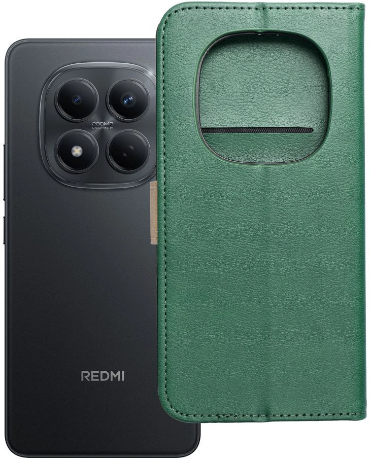 Oem Dėklas su klapką na Xiaomi Redmi NOTE 15 PRO 4G Split Book zielono-auksinė