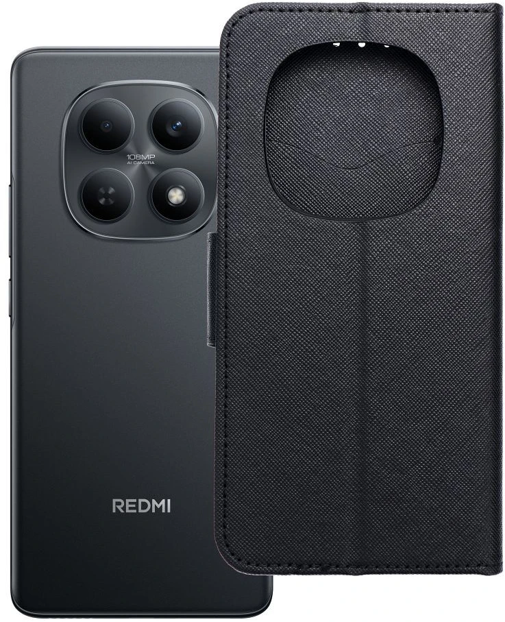 Oem Atverčiamas dėklas, skirtas „Xiaomi Redmi NOTE 15 5G Fancy Book“, juodas