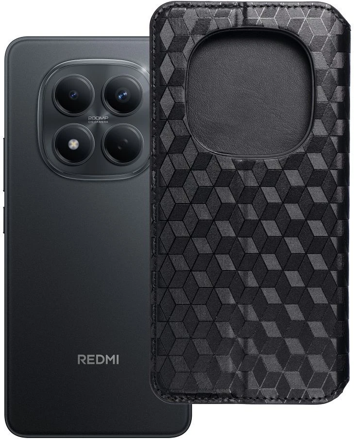 Oem Dėklas su klapką na Xiaomi Redmi NOTE 15 PRO 4G Cubic Book juoda