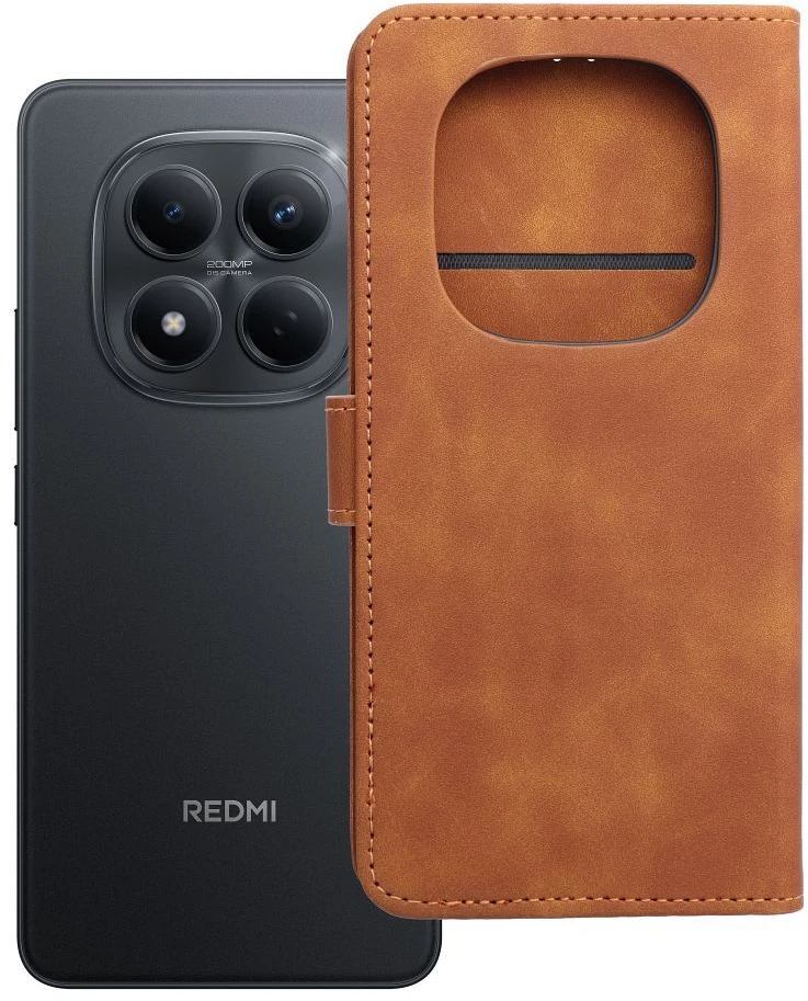 Oem Atverčiamas dėklas, skirtas Xiaomi Redmi NOTE 15 PRO 4G Tender Book, rudas