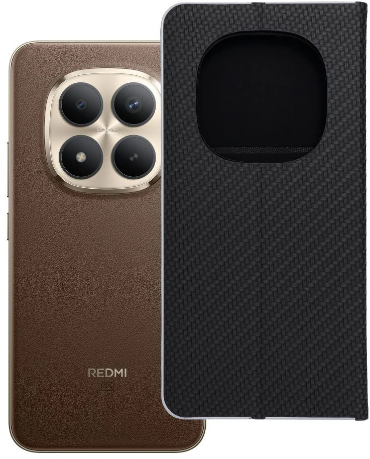 Oem Dėklas su klapką na Xiaomi Redmi NOTE 15 PRO PLUS 5G Luna Book Carbon juoda