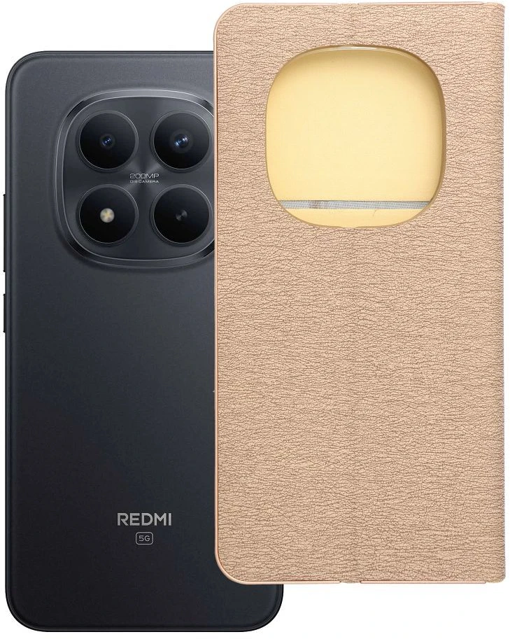 Oem Dėklas su klapką na Xiaomi Redmi NOTE 15 PRO PLUS 5G Luna Book Gold auksinė