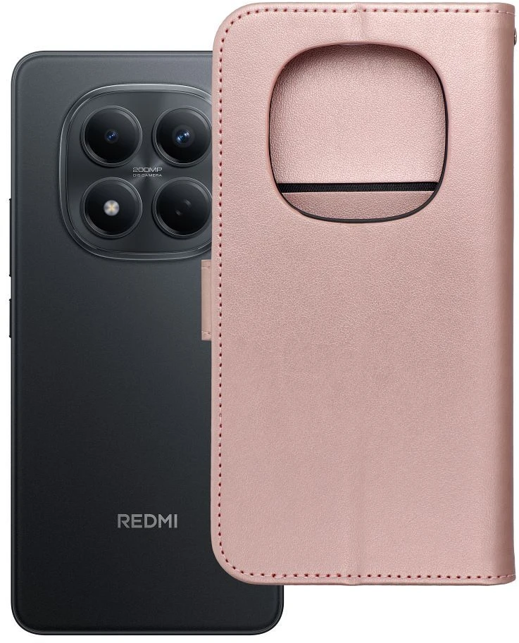 Oem Dėklas su klapką na Xiaomi Redmi NOTE 15 PRO 5G Mezzo Book svajonių gaudyklė auksinė-rožinė