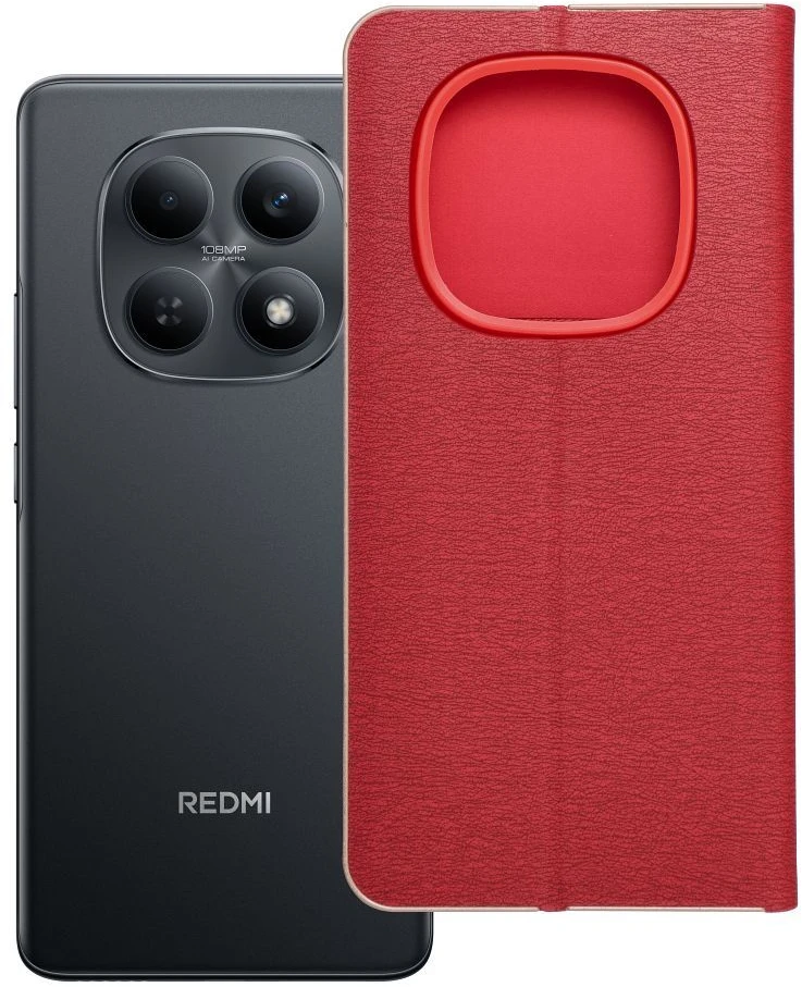 Oem Atverčiamas dėklas Xiaomi Redmi NOTE 15 5G Luna Book aukso-raudonas