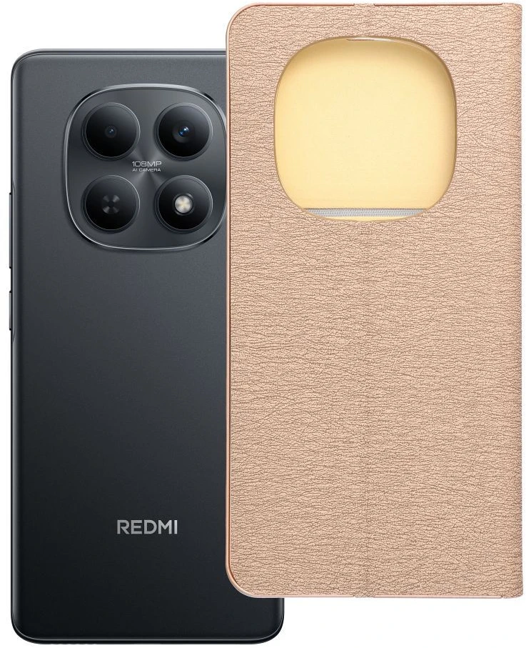 Oem Dėklas su klapką na Xiaomi Redmi NOTE 15 5G Luna Book Gold auksinė