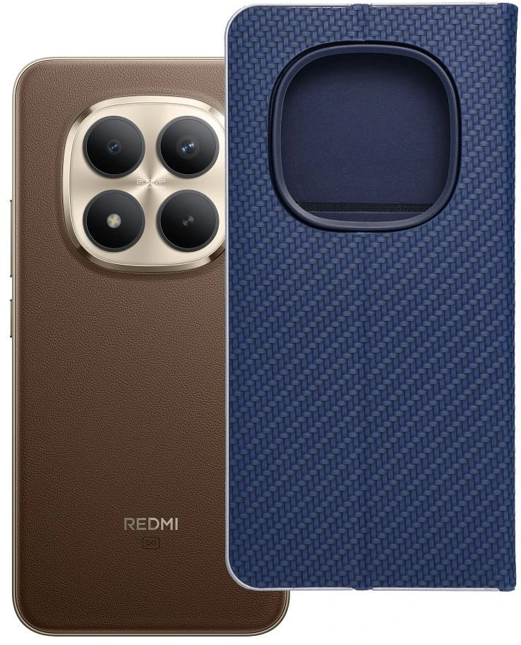 Oem Dėklas su atlenkiamu dangteliu Xiaomi Redmi NOTE 15 PRO PLUS 5G Luna Book Carbon mėlynas