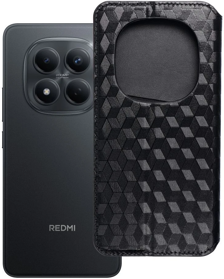 Oem Dėklas su klapką na Xiaomi Redmi NOTE 15 PRO Plus 5G Cubic Book juoda