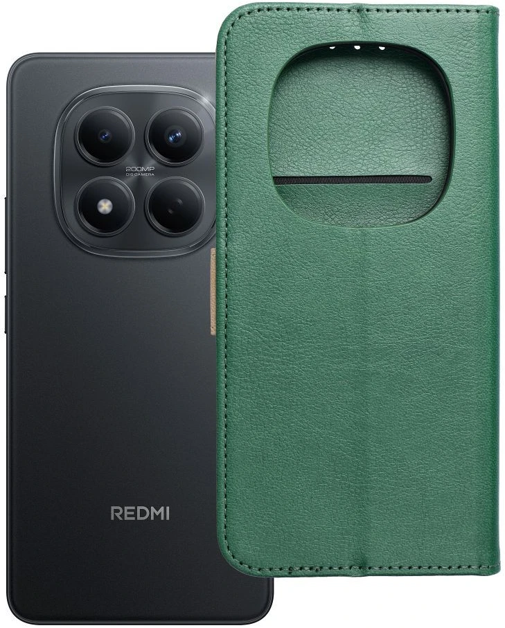 Oem Dėklas su klapką na Xiaomi Redmi NOTE 15 PRO 5G Split Book zielono-auksinė