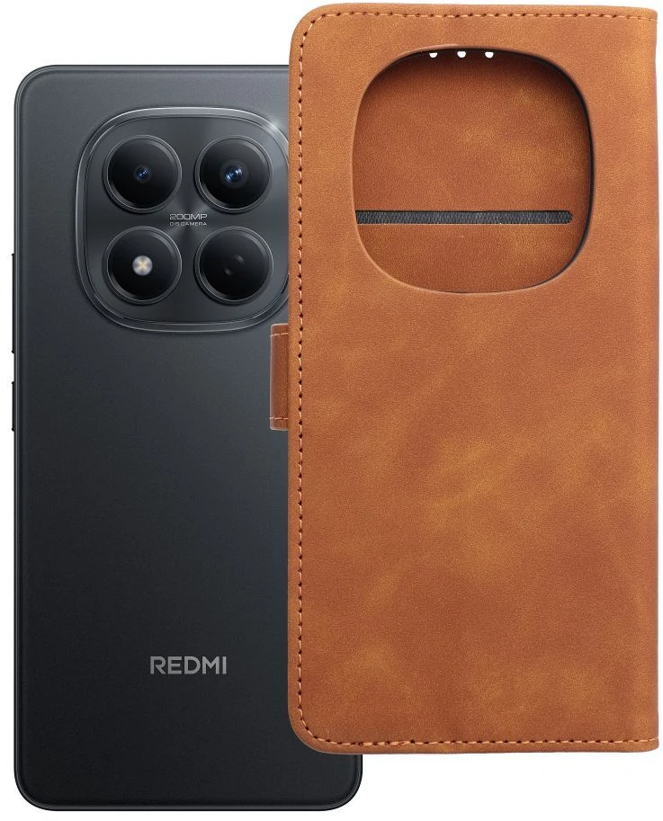 Oem Atverčiamas dėklas, skirtas Xiaomi Redmi NOTE 15 PRO 5G Tender Book, rudas