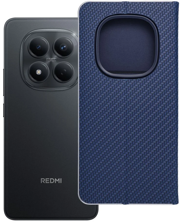 Oem Dėklas su klapką na Xiaomi Redmi NOTE 15 PRO 5G Luna Book Carbon mėlyna