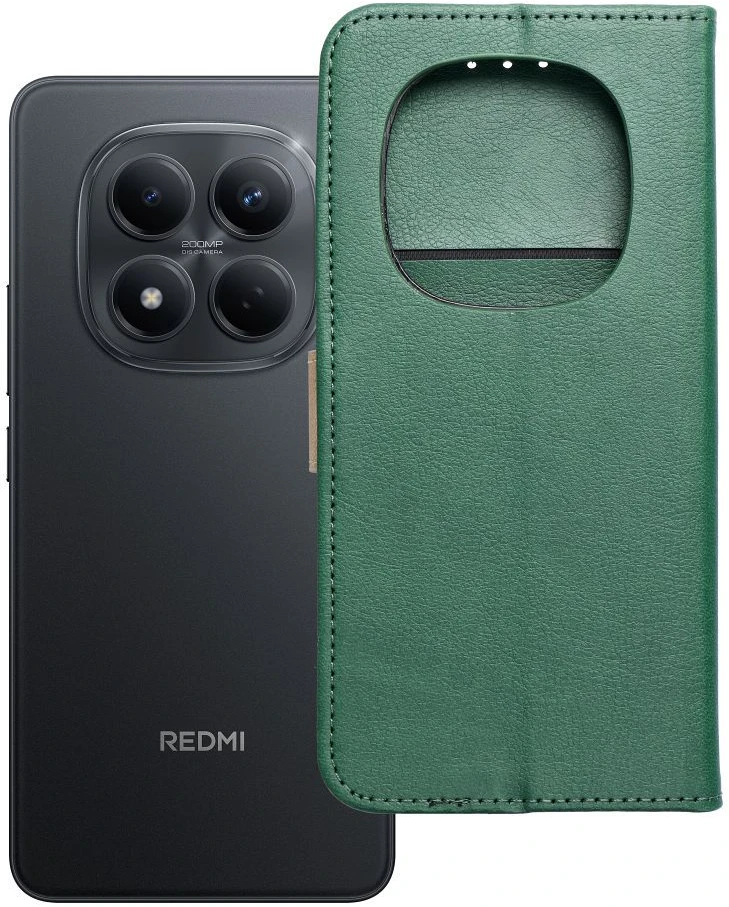 Oem Dėklas su klapką na Xiaomi Redmi NOTE 15 5G Split Book zielono-auksinė